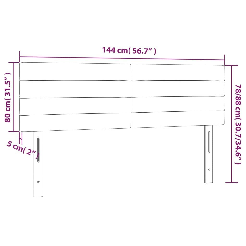 vidaXL voodipeatsid 2 tk, helehall, 72x5x78/88 cm, kangas цена и информация | Voodid | kaup24.ee