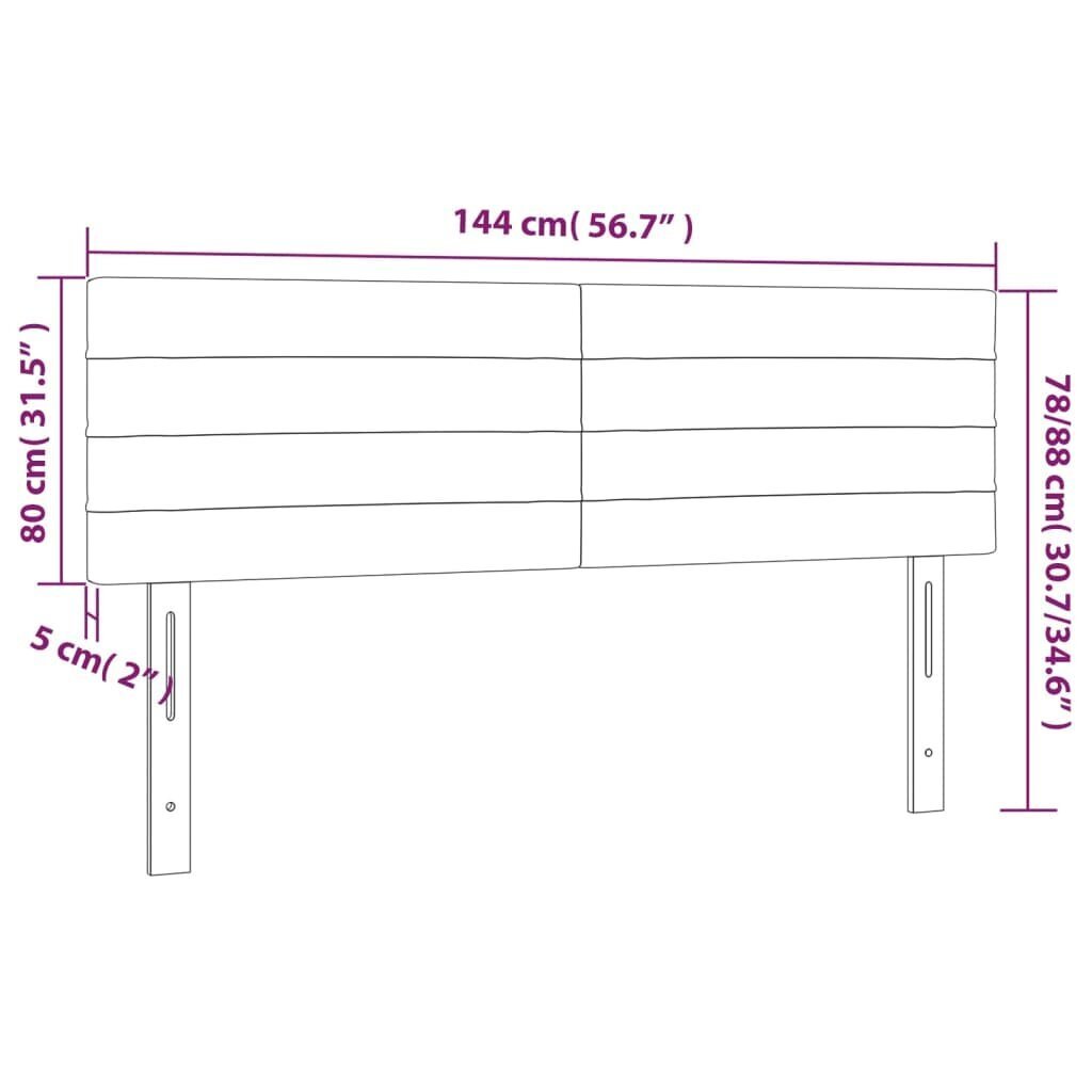 vidaXL voodipeatsid 2 tk, tumeroheline, 72x5x78/88 cm, kangas hind ja info | Voodid | kaup24.ee