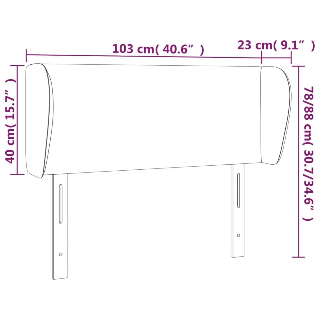 vidaXL voodipeats servadega, tumehall, 103x23x78/88 cm, samet цена и информация | Voodid | kaup24.ee