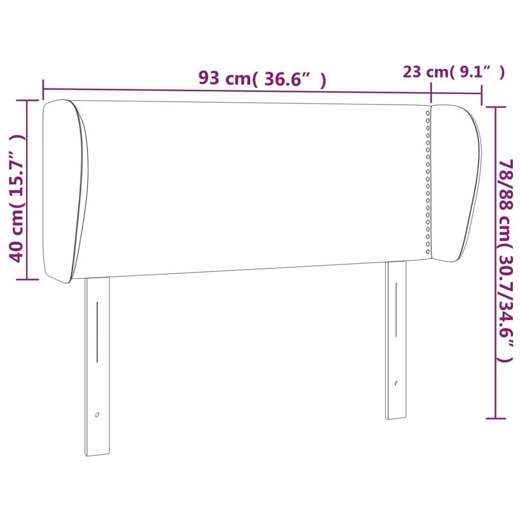 vidaXL voodipeats servadega, roosa, 93x23x78/88 cm, samet цена и информация | Voodid | kaup24.ee