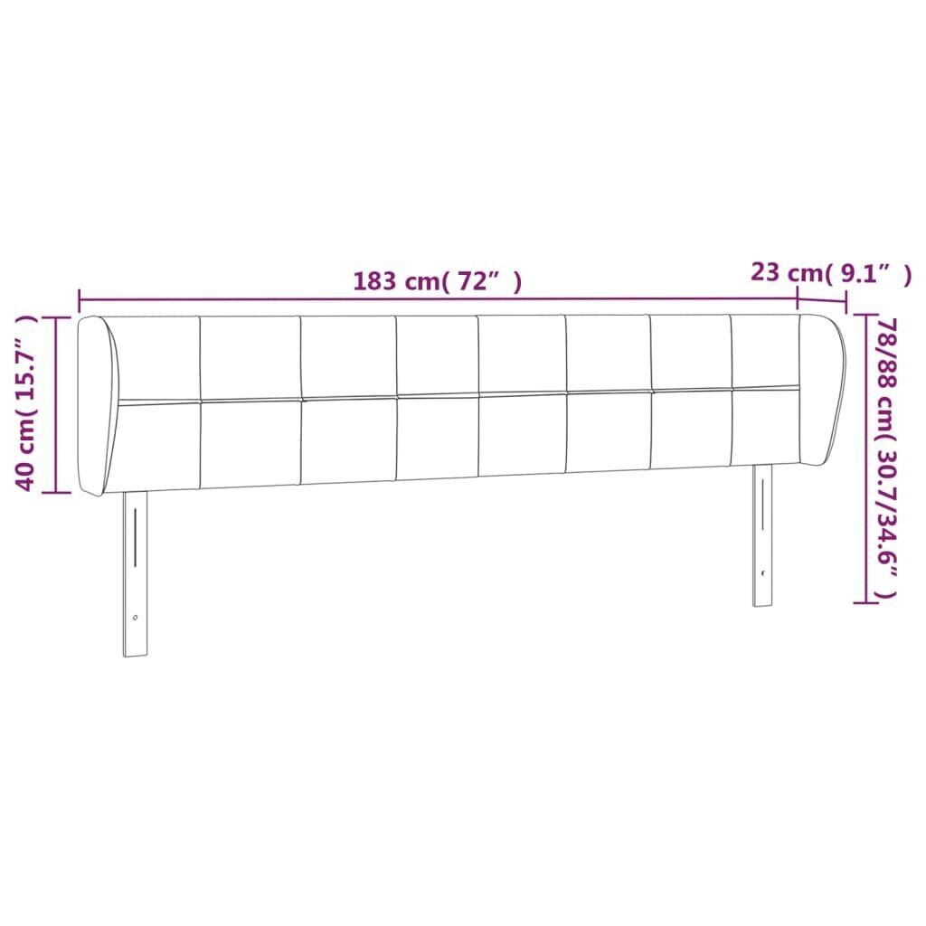 vidaXL voodipeats servadega, tumehall, 183x23x78/88 cm, samet цена и информация | Voodid | kaup24.ee