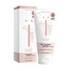 NAÏF looduslik päikesekaitsepiim beebidele ja lastele SPF50, lõhnatu, 200ml hind ja info | Päikesekreemid | kaup24.ee