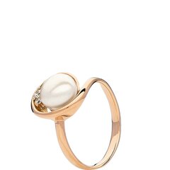 Золотое кольцо для женщин с жемчугом и цирконами цена и информация | Кольцо | kaup24.ee