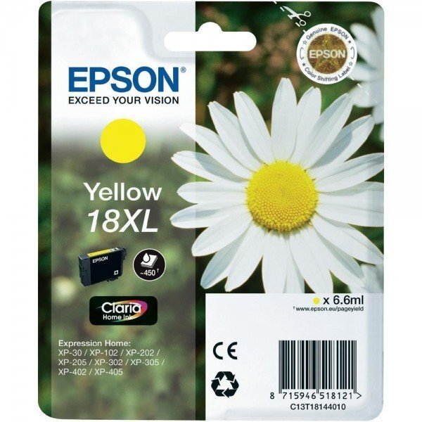 Tindikassett Epson C13T18144010, kollane цена и информация | Tindiprinteri kassetid | kaup24.ee