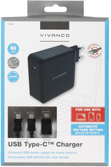 Vivanco USB-C laadija + kaabel 60 W (34316) hind ja info | Mobiiltelefonide laadijad | kaup24.ee