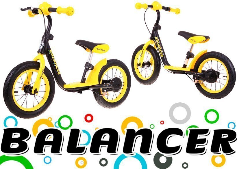 Tasakaaluratas Sportrike Balancer, must-kollane hind ja info | Jooksurattad | kaup24.ee