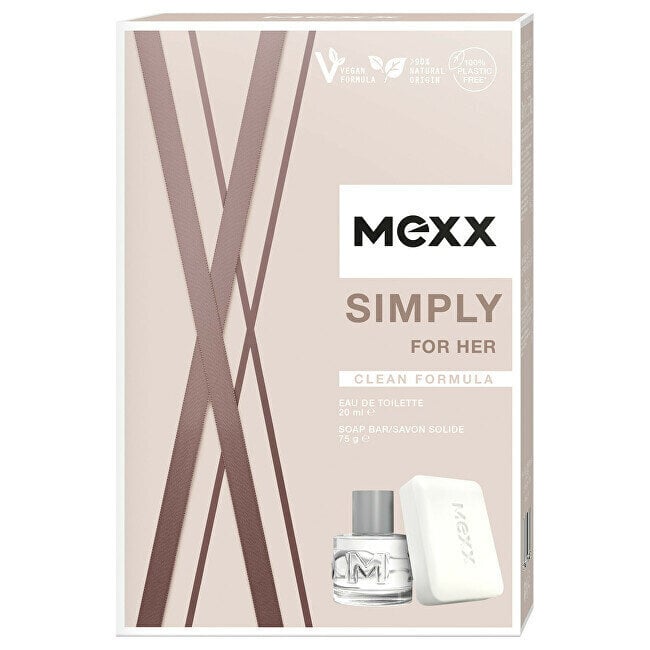 Komplekt Mexxx Simply For Her naistele: tualettvesi EDT, 20 ml + seep, 75 g цена и информация | Naiste parfüümid | kaup24.ee