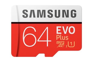 Карта памяти SAMSUNG MicroSDXC Evo+ Class 10 64GB с адаптером цена и информация | Карты памяти для телефонов | kaup24.ee