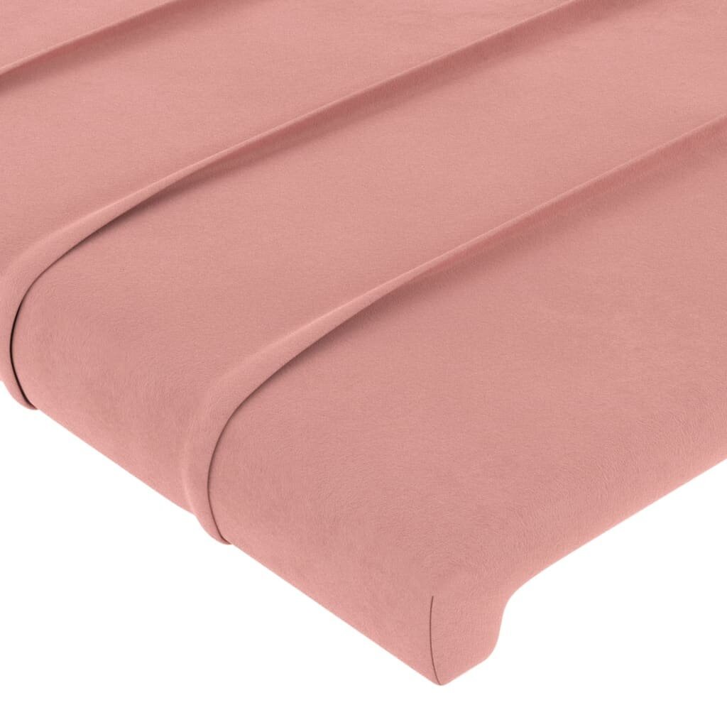 vidaXL voodipeats servadega, roosa, 163x23x78/88 cm, samet hind ja info | Voodid | kaup24.ee