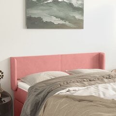 vidaXL voodipeats servadega, roosa, 147x16x78/88 cm, samet цена и информация | Кровати | kaup24.ee