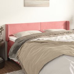 vidaXL voodipeats servadega, roosa, 183x16x78/88 cm, samet цена и информация | Кровати | kaup24.ee
