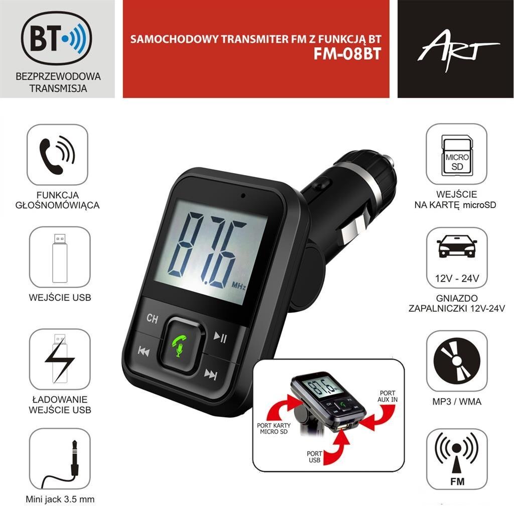 ART MP3TR FM-08 цена и информация | FM modulaatorid, FM trasmitterid | kaup24.ee