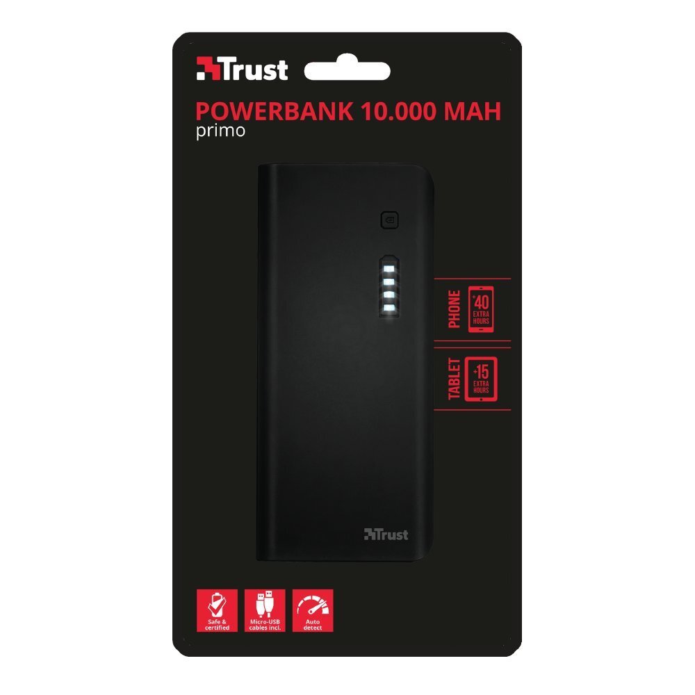 Akupank USB 10000MAH/BLACK PRIMO 22751 TRUST hind ja info | Akupangad | kaup24.ee