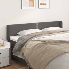 vidaXL voodipeats servadega, hall, 163x16x78/88 cm, kunstnahk hind ja info | Voodid | kaup24.ee