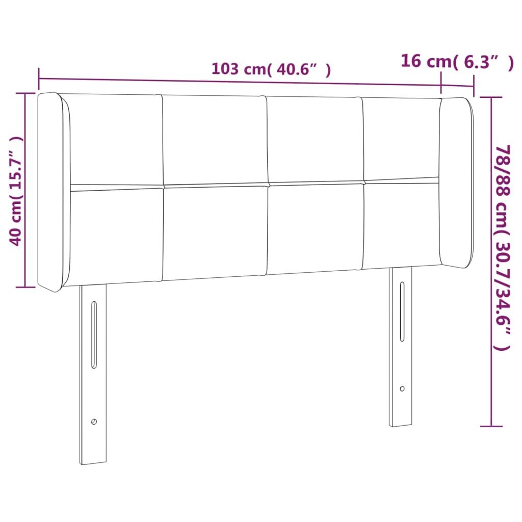 vidaXL voodipeats servadega, tumesinine, 103x16x78/88 cm, samet hind ja info | Voodid | kaup24.ee