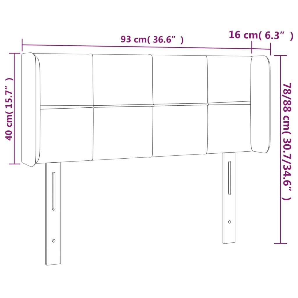 vidaXL voodipeats servadega, roosa, 93x16x78/88 cm, samet цена и информация | Voodid | kaup24.ee