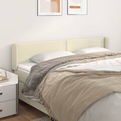 vidaXL voodipeats servadega, kreemjas, 203x16x78/88 cm, kunstnahk hind ja info | Voodid | kaup24.ee