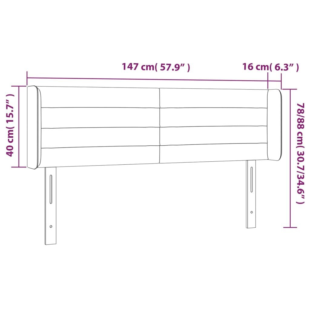 vidaXL voodipeats servadega, tumeroheline, 147x16x78/88 cm, samet цена и информация | Voodid | kaup24.ee