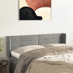 vidaXL voodipeats servadega, helehall, 147x16x78/88 cm, samet цена и информация | Кровати | kaup24.ee