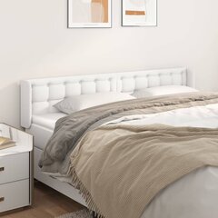 vidaXL voodipeats servadega, valge, 203x16x78/88 cm, kunstnahk hind ja info | Voodid | kaup24.ee