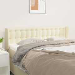 vidaXL voodipeats servadega, kreemjas, 147x16x78/88 cm, kunstnahk hind ja info | Voodid | kaup24.ee