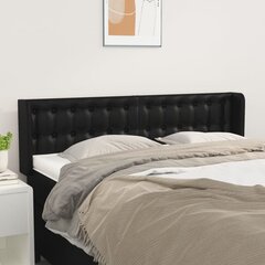 vidaXL voodipeats servadega, must, 147x16x78/88 cm, kunstnahk hind ja info | Voodid | kaup24.ee