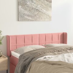 vidaXL voodipeats servadega, roosa, 147x16x78/88 cm, samet hind ja info | Voodid | kaup24.ee