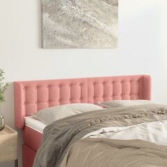 vidaXL voodipeats servadega, roosa, 147x16x78/88 cm, samet hind ja info | Voodid | kaup24.ee