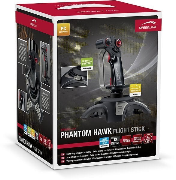 Lennukijuhid Speedlink Phantom Hawk Flightstick hind ja info | Mänguroolid | kaup24.ee