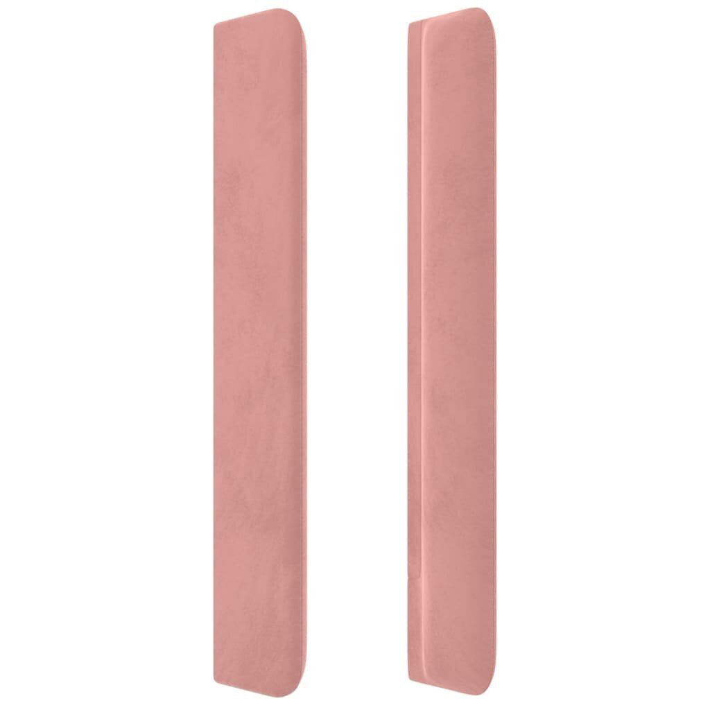 vidaXL voodipeats servadega, roosa, 163x16x118/128 cm, samet цена и информация | Voodid | kaup24.ee