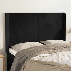 vidaXL voodipeats servadega, must, 147x16x118/128 cm, samet hind ja info | Voodid | kaup24.ee