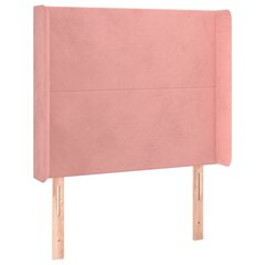 vidaXL voodipeats servadega, roosa, 103x16x118/128 cm, samet hind ja info | Voodid | kaup24.ee
