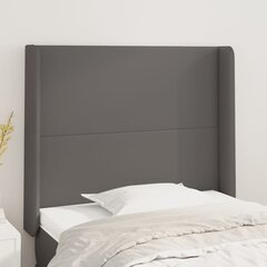 vidaXL voodipeats servadega, hall, 83x16x118/128 cm, kunstnahk hind ja info | Voodid | kaup24.ee