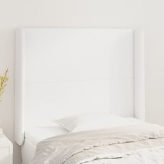 vidaXL voodipeats servadega, valge, 103x16x118/128 cm, kunstnahk hind ja info | Voodid | kaup24.ee