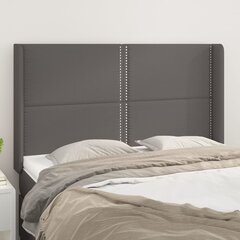 vidaXL voodipeats servadega, hall, 147x16x118/128 cm, kunstnahk hind ja info | Voodid | kaup24.ee