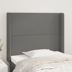 vidaXL voodipeats servadega, hall, 103x16x118/128 cm, kunstnahk hind ja info | Voodid | kaup24.ee