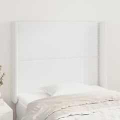 vidaXL voodipeats servadega, valge, 93x16x118/128 cm, kunstnahk hind ja info | Voodid | kaup24.ee