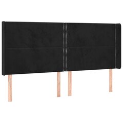 vidaXL voodipeats servadega, must, 203x16x118/128 cm, samet цена и информация | Кровати | kaup24.ee