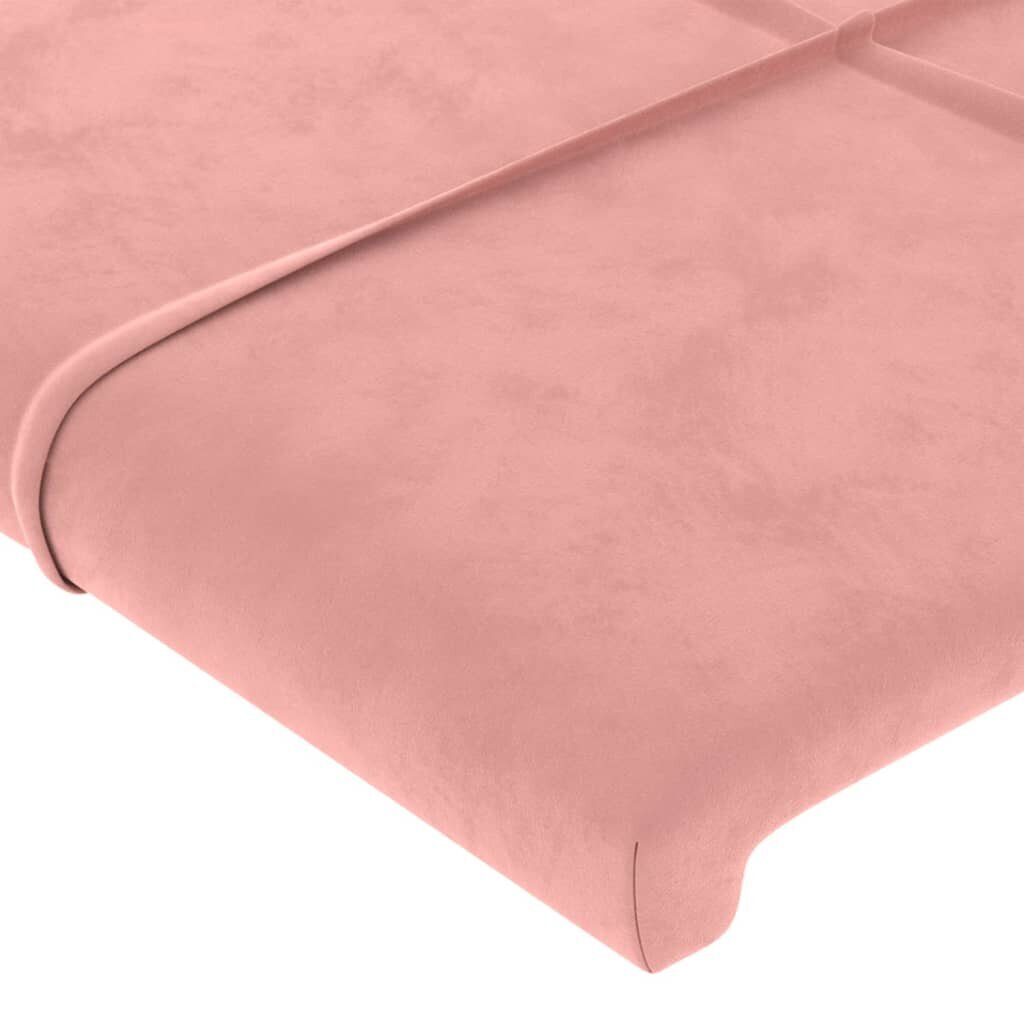 vidaXL voodipeats servadega, roosa, 163x16x118/128 cm, samet hind ja info | Voodid | kaup24.ee