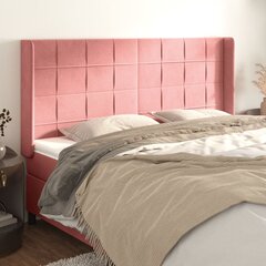 vidaXL voodipeats servadega, roosa, 163x16x118/128 cm, samet цена и информация | Кровати | kaup24.ee