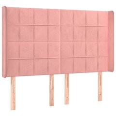 vidaXL voodipeats servadega, roosa, 147x16x118/128 cm, samet цена и информация | Кровати | kaup24.ee