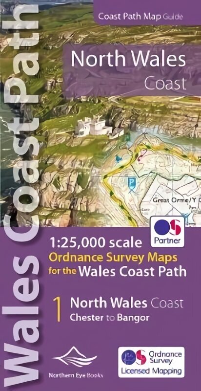 North Wales Coast Path Map: 1:25,000 scale Ordnance Survey mapping for the Wales Coast Path цена и информация | Reisiraamatud, reisijuhid | kaup24.ee