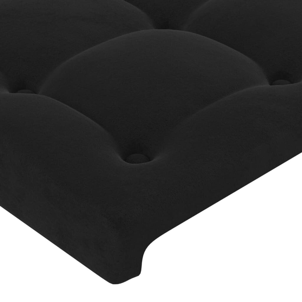vidaXL voodipeats servadega, must, 83x16x118/128 cm, samet hind ja info | Voodid | kaup24.ee