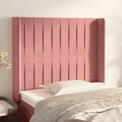 vidaXL voodipeats servadega, roosa, 83x16x118/128 cm, samet цена и информация | Кровати | kaup24.ee