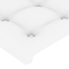 vidaXL voodiraam peatsiga, valge, 100x200 cm, kunstnahk hind ja info | Voodid | kaup24.ee