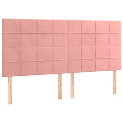vidaXL voodipeatsid 4 tk, roosa, 90x5x78/88 cm, samet hind ja info | Voodid | kaup24.ee
