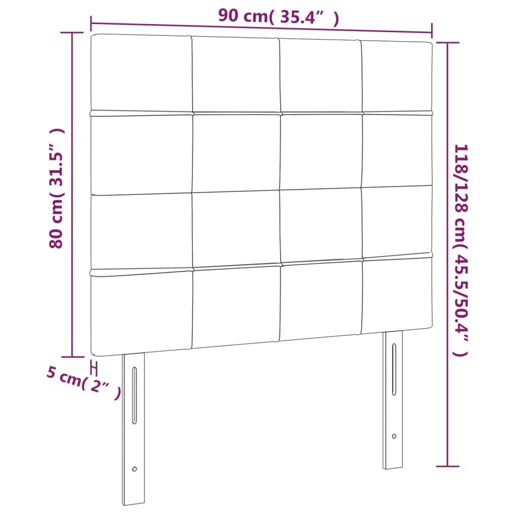 vidaXL voodipeatsid 2 tk, tumesinine, 90x5x78/88 cm, samet цена и информация | Voodid | kaup24.ee