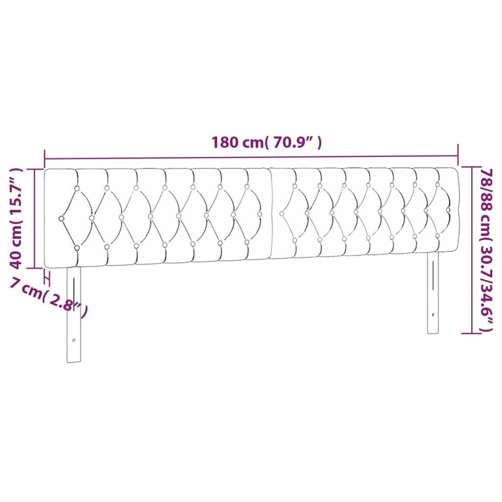 vidaXL voodipeatsid 2 tk, tumehall, 90x7x78/88 cm, samet hind ja info | Voodid | kaup24.ee