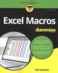 Excel Macros For Dummies, 3rd Edition 3rd Edition hind ja info | Majandusalased raamatud | kaup24.ee