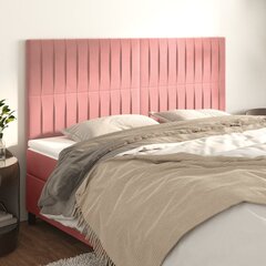 vidaXL voodipeatsid 4 tk, roosa, 90x5x78/88 cm, samet цена и информация | Кровати | kaup24.ee